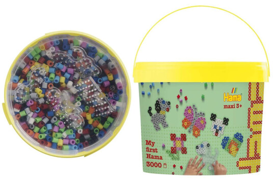 HAMA Maxi beads 3000pcs + 4 plates in bucket 388806