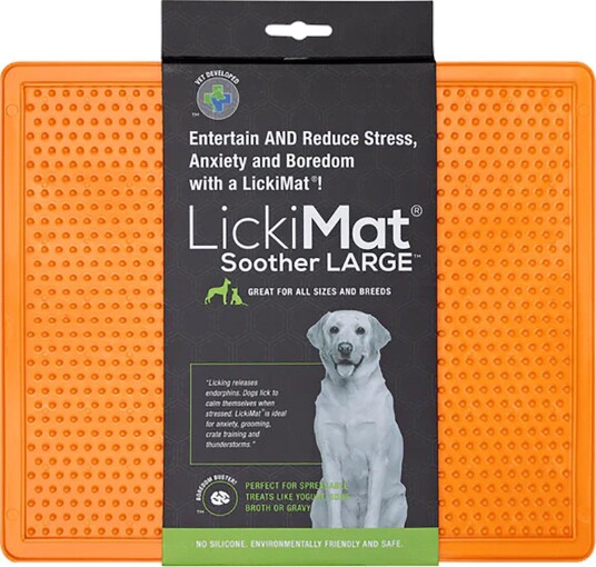 LickiMat Soother XL 30,5 x 25,5 cm Oransje til hunder