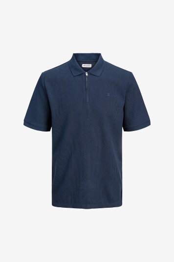 Jack & Jones Pologenser jjeAustin Zip Polo SS Pls Blå