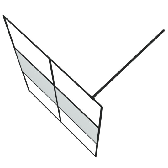 vidaXL Dusjvegg svart 140x195 cm halvfrostet ESG-glass