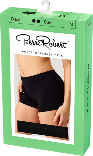 Pierre Robert Boxer Cotton X2 Women Black M