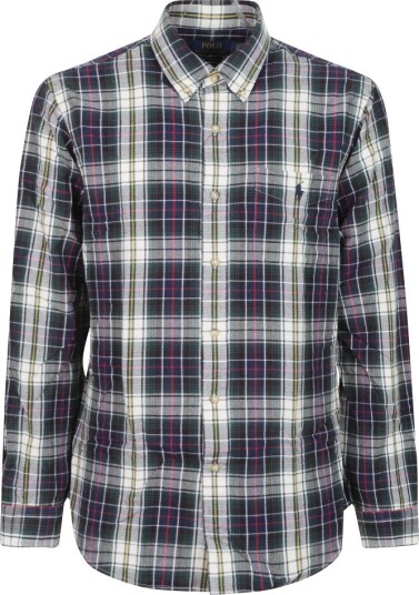 Polo Ralph Lauren Custom Fit Plaid Brushed Oxford Shirt Navy XXL