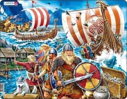 Larsen Puzzles Puzzle Viking Voyage 65 Pieces Maxi 36.5x28.5 Cm Gulv