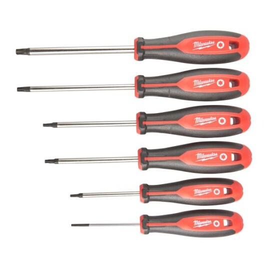 Milwaukee Tri-Lobe Torx Skrutrekkersett 6 stk med Magnetiske Spisser