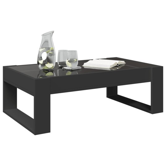 Salongbord med Infinity LED svart 90x53x30 cm 847638