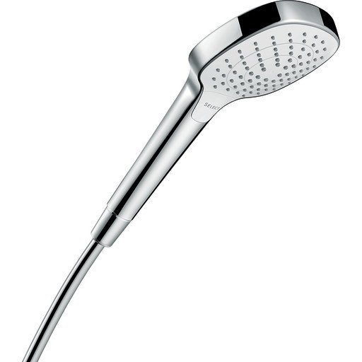 Hansgrohe Croma Select E Vario hånddusj Med 3 stråletyper, Hvit/Krom Hansgrohe Croma Select E Vario hånddusj Med 3 stråletyper, Hvit/Krom