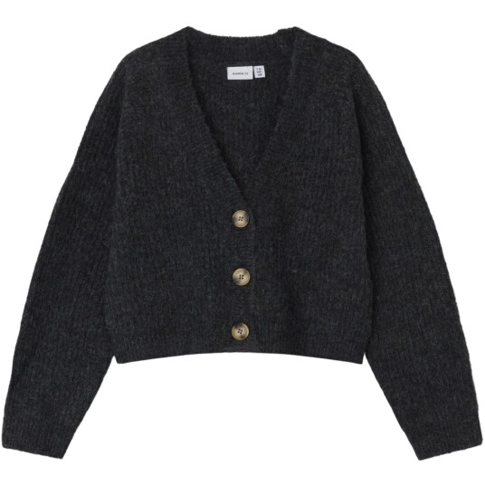 Name It NkfHolly Kort Strikket Cardigan til Barn Grå Melange 158-164 Name It NkfHolly Kort Strikket Cardigan til Barn Grå Melange 158-164