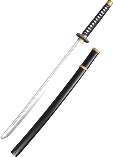 Svart Katana med Slire 101 cm Cosplaysverd