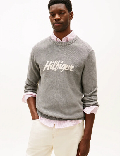 Tommy Hilfiger Seasonal Graphic Cotton Cneck - Grey - XXL