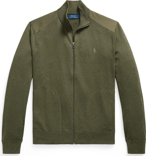 Polo Ralph Lauren Hybrid Mockneck Cardigan OLIVE COMBO XXL