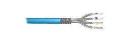 DIGITUS Professional - Installation cable - 100 m - 7 mm - S/FTP - simpleks - CAT 6a - halogenfri, riser, solid, campus - lys blå, RAL 5012