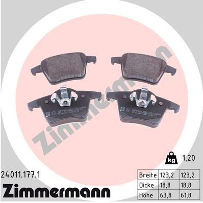 Bremseklosser ZIMMERMANN 24011.177.1 Bremseklosser ZIMMERMANN 24011.177.1