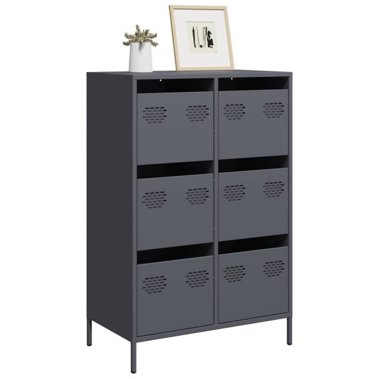 Highboard antrasitt 68x39x101,5 cm stål 8721102929793