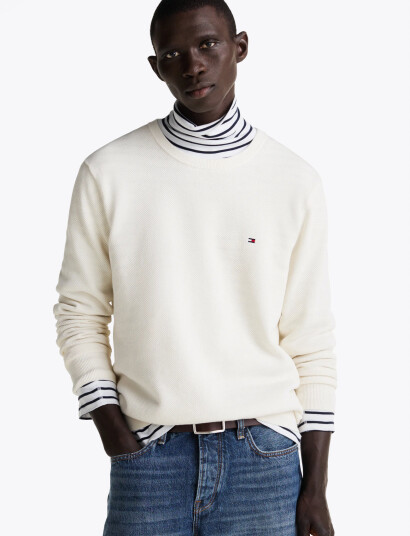 Tommy Hilfiger Essential Structure Crew Neck - White - XXXL