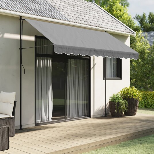 Erstatningsstoff for markisekappe antrasitt stripe 3 m 367762