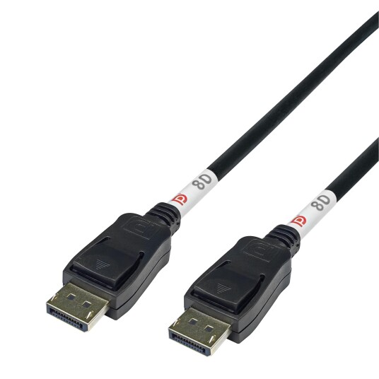 Deltaco DisplayPort 2.1 Kabel 1m VESA DP80 8K Svart