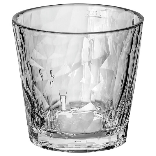 koziol Drikkeglass Lowball Club No. 22 Superglas stablebart; 30 cl, 8.7 cm (H); Transparent; 0.25 l målestrek, 12 Stykk / Forpakning
