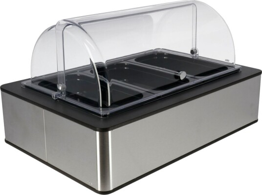 VEGA Buffet Display Fundale høy 6.5 cm 3x GN 1/3 i melamin GN 1/1 Antrasitt