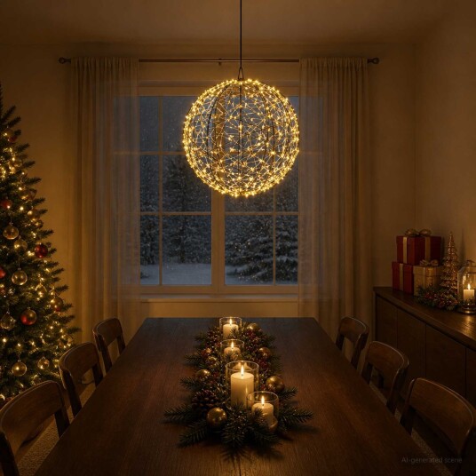 vidaXL Julefiniallys 750 LED-lys Varmhvit Diameter 50 x 52 cm