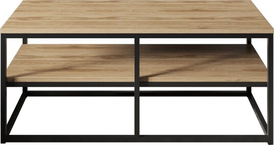Lunnom Sofabord 110 cm med Oppbevaringshylle - Brun/Svart