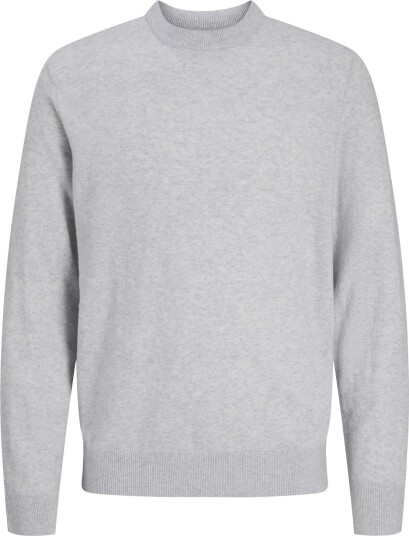 Jack & Jones Jjeperfect Wool Blend Knit Crew Neck   Grey   XL
