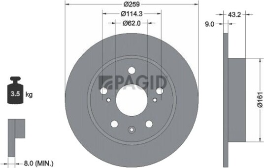 PAGID 55684NC Bremseskive
