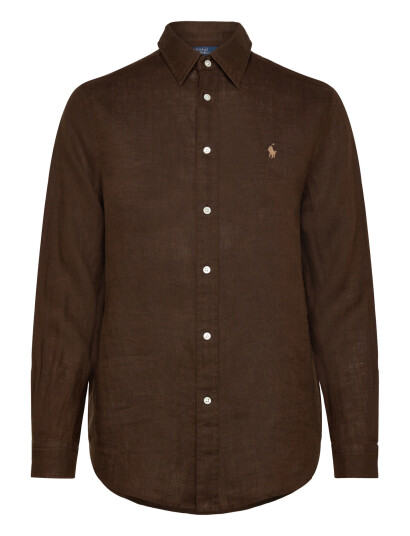Polo Ralph Lauren Classic Fit Linen Shirt - Brown - XS