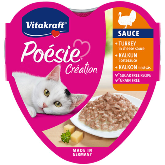 Vitakraft Poesie kalkun med ostesaus 85g Våtfôr til katt