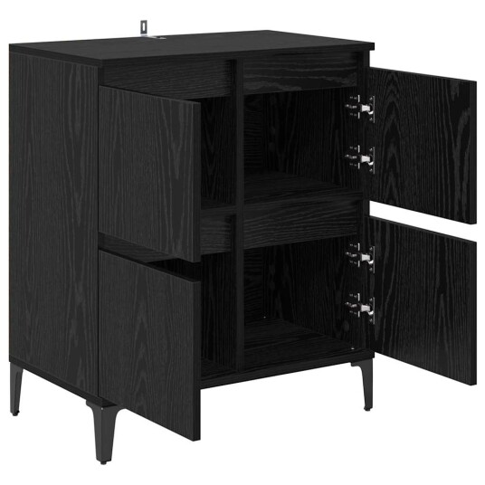 Serviesskap Svart Eik 60 x 35 x 70 cm Ingeniørtre og jern