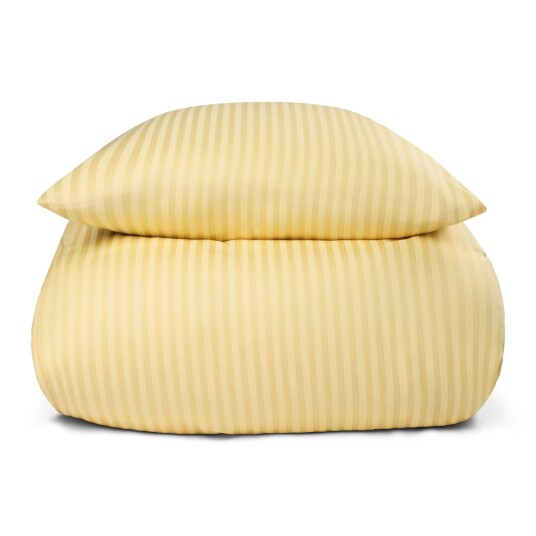 Borg Living Sengetøy i 100 % bomullssateng - King Size sengesett 240x220 cm - Lysegult ensfarget sengesett -