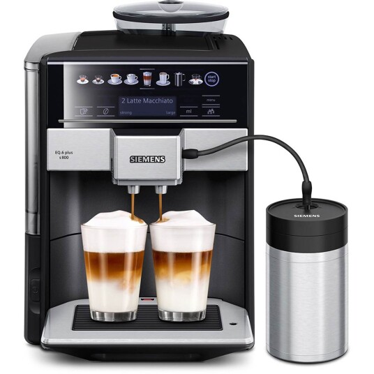 Siemens EQ.6 Plus S800 Automatisk Espressomaskin med Cappuccinatore 19 Bar Siemens EQ.6 Plus S800 Automatisk Espressomaskin med Cappuccinatore 19 Bar