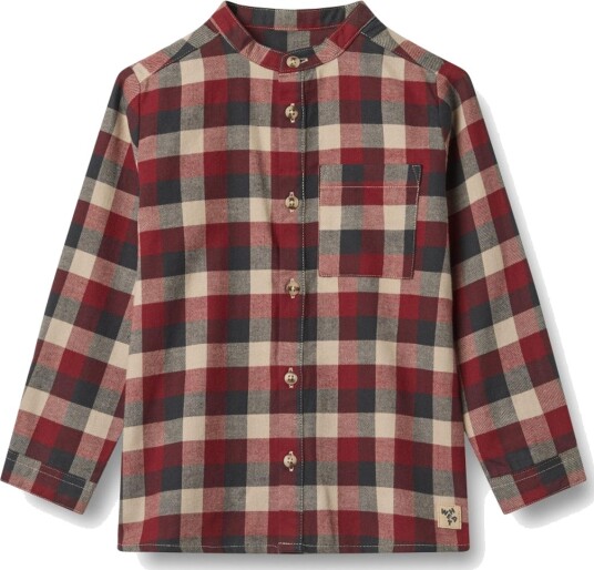 Wheat Red Blue Check Skjorte L/S Willum 7 år/122