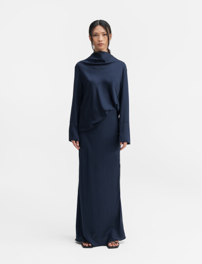 Ahlvar Gallery Ayumi Silk Blouse - Navy - M