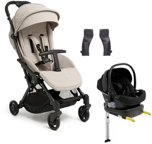 Beemoo Easy Fly Lux 4 Trille inkl Route i-Size Babybilstol & Base Sand Beige/Black Stone
