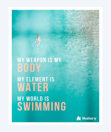 Watery svømmeplakat - My World is Swimming - Svømme plakater