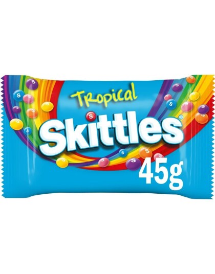 Skittles Tropical   Tyggepastiller med Forskjellige Tropiske Smaker 45 gram