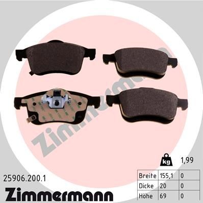 Bremseklosser ZIMMERMANN 25906.200.1 Bremseklosser ZIMMERMANN 25906.200.1