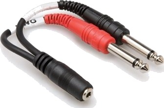 Hosa Technology Ymp-434 2 X 6.35Mm Hankjønn 3.5Mm Trs Hunkjønn Sort