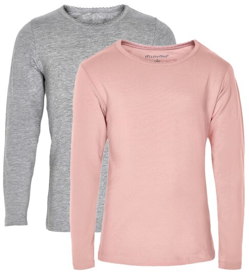 Minymo Genser 2 pack Rosa/Grå 4 år 104 Genser