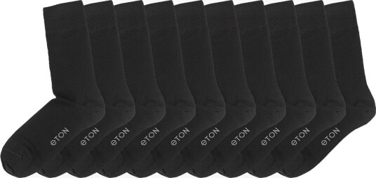 Eton 10-pakk Bomull/Lycra Sokk Sort 41-45 Eton 10-pakk Bomull/Lycra Sokk Sort 41-45