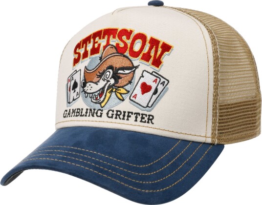 Stetson Men's Trucker Cap Gambling Grifter Blue/Beige 56-60 cm