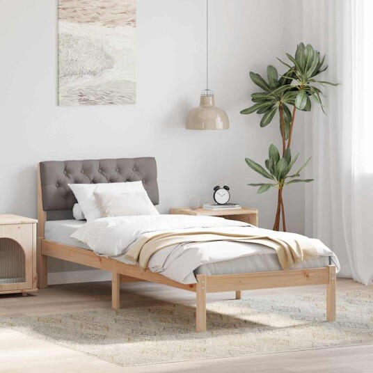 Sengestamme Brun og taupe 75 x 190 cm Heltre furu
