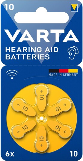 Varta Høreapparatbatteri 10 Type PR70 6-pakning Zink-Luft 1.45V