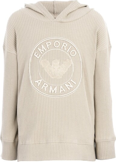 Emporio Armani Hettegenser Pergamenter m. Logo Emporio Armani 14 år 164 Hettegenser Beige
