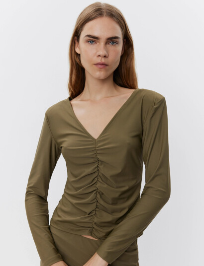 Sofie Schnoor Blouse - Khaki green - XS Sofie Schnoor Blouse - Khaki green - XS