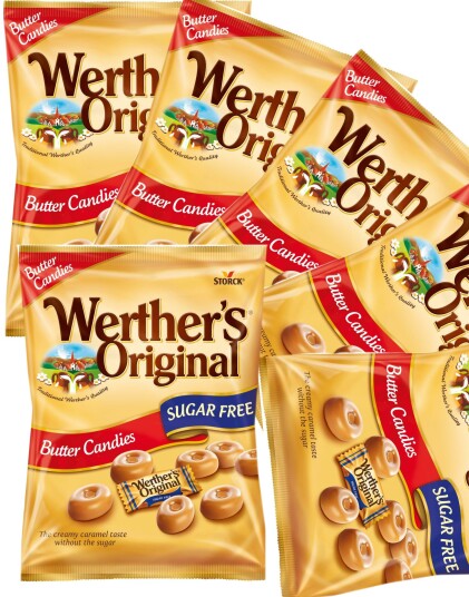 18 stk Werthers Original Sukkerfrie Karamell Sukkertøy Hel Eske