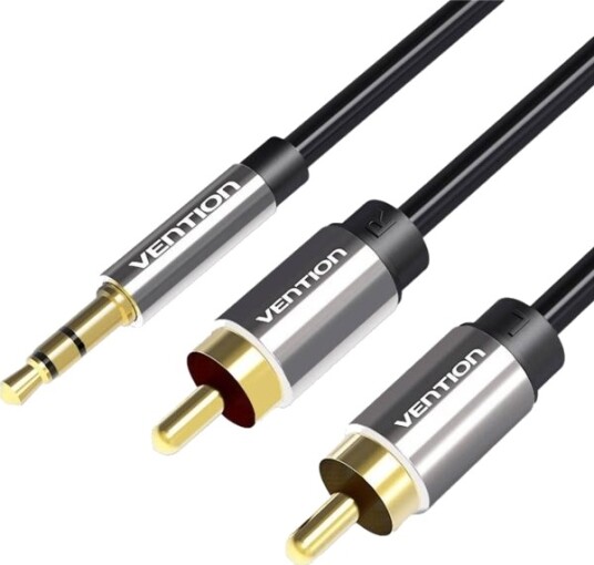 Kabel 2Xrca Cinch Jack Til 3,5 Mm Vention Bcfbj 5 M Svart