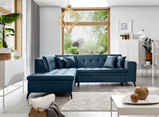 Seksjon Eltap Lanvin 260x210x93 cm Savoi 40 Blå Venstre Seksjon Eltap Lanvin 260x210x93 cm Savoi 40 Blå Venstre