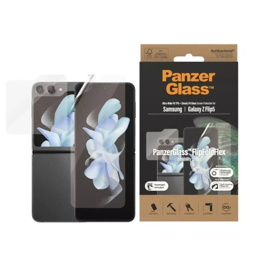 PanzerGlass Skjermbeskytter for Samsung Galaxy Z Flip5 - Gjennomsiktig, 0.45 mm PanzerGlass Skjermbeskytter for Samsung Galaxy Z Flip5 - Gjennomsiktig, 0.45 mm