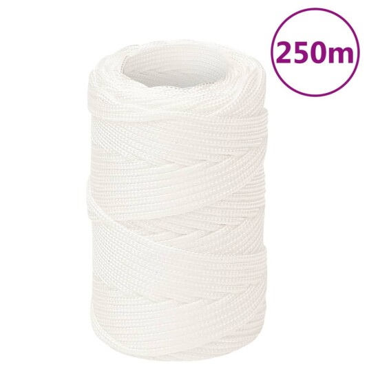  Båttau helhvit 2 mm 250 m polypropylen